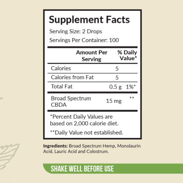 HempWorx CBDA - spectru larg