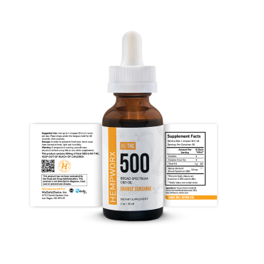 HempWorx Broad Spectrum CBD Oil THC Not Detected - Orange Sunshine (500mg)
