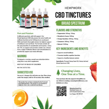 HempWorx Broad Spectrum CBD Oil THC Not Detected - Orange Sunshine (500mg)