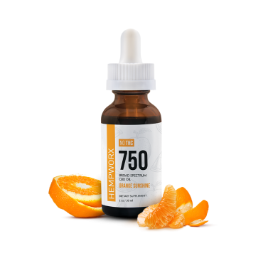 HempWorx Broad Spectrum CBD Oil THC Not Detected - Orange Sunshine (750mg)
