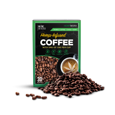 Cafea infuzată cu cânepă HempWorx