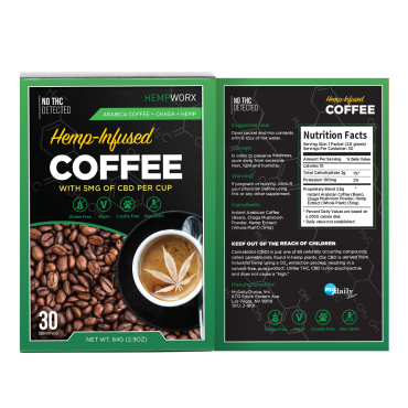 Cafea infuzată cu cânepă HempWorx