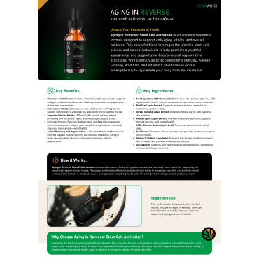 HempWorx Aging in Reverse Stem Cell Oil